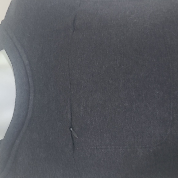 Joy Lab Hooded Crop Top Sweatshirt Vest charcoal gray fleece zipper pocket - Picture 3 of 7